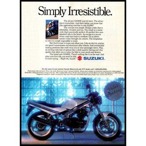 1989 Suzuki GS500E Sport Bike Motorcycle Vintage Print Ad Valet Parking Wall Art